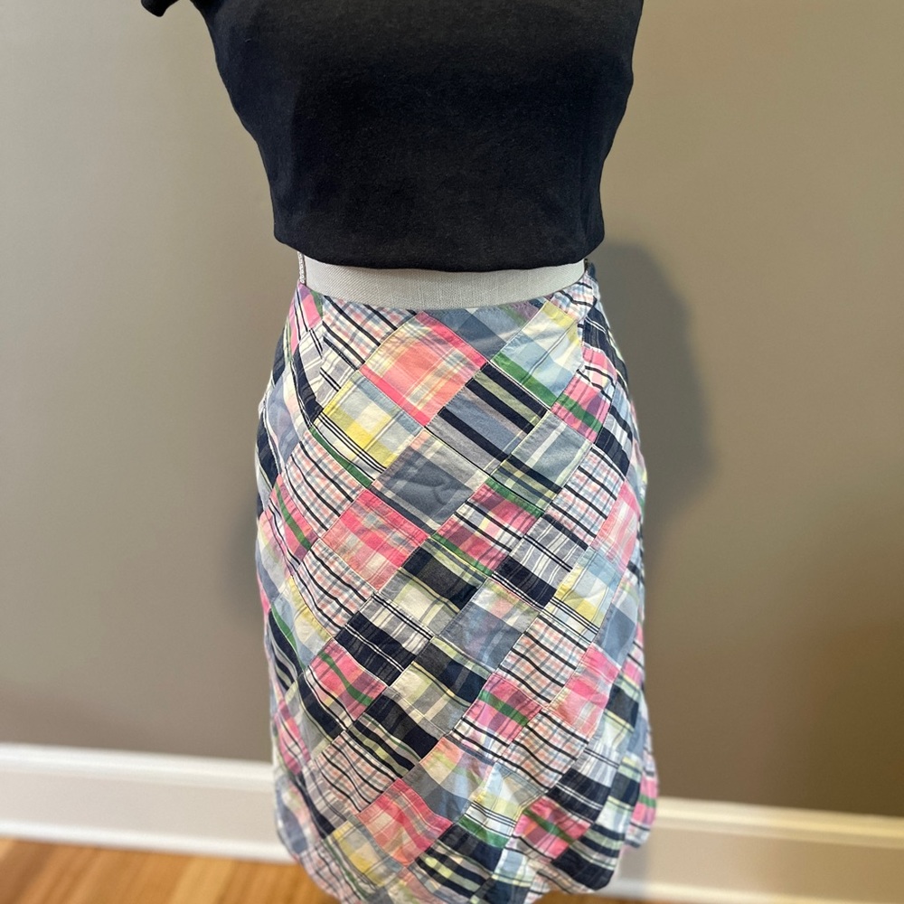 Fitted madras Brooks Brothers pencil skirt